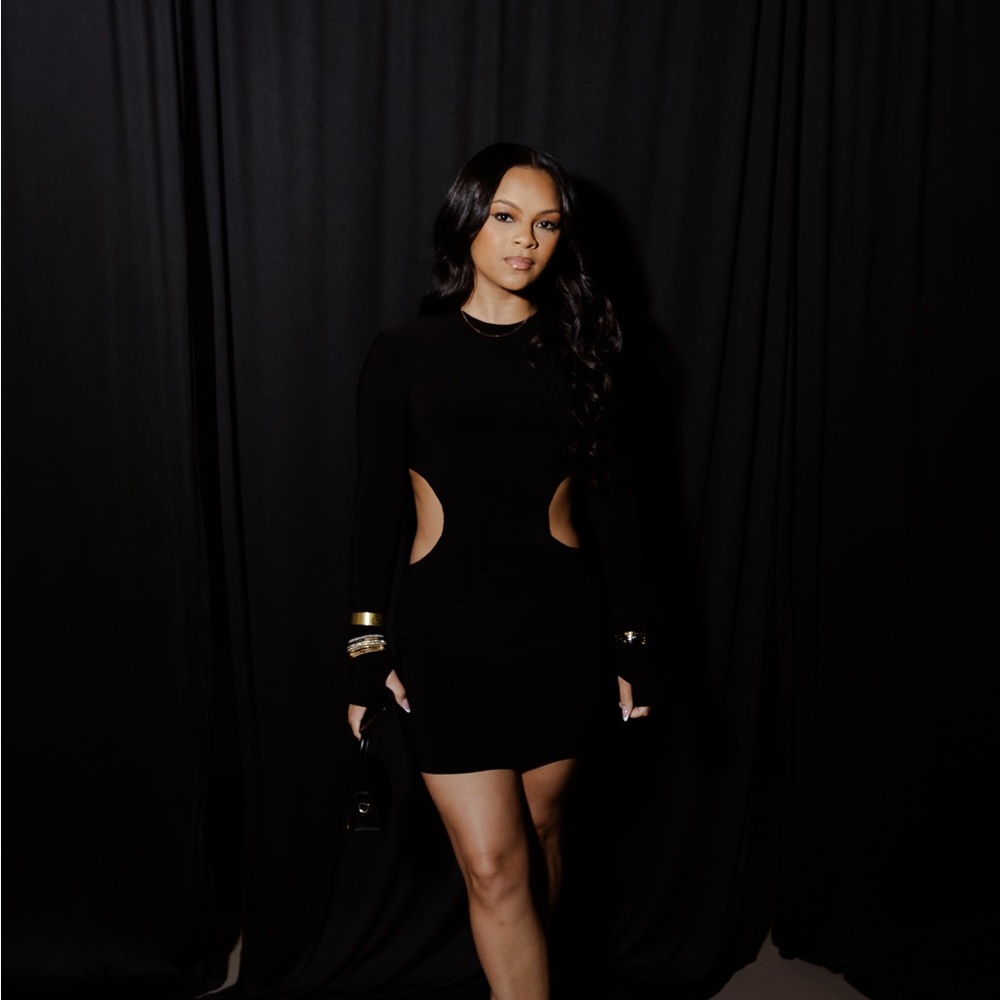 Norma Kamali Black Cut-Out Mini Dress